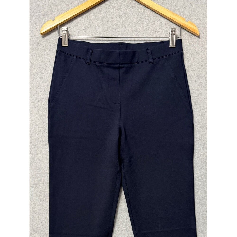 Quince Ultra Stretch Ponte Straight Leg Pants Size Medium Navy Ankle Length - Picture 3 of 10